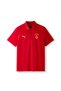 Men's Polo Neck T-Shirt Red Yellow Fan Buttoned Pique Fabric Sports T-Shirt 78682724
