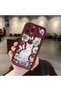 iPhone 13 Pro Max Compatible Case Camera Protective Cat Case Burgundy Lover Couple Silicone Phone Case