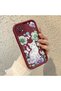 Oppo A15 Compatible Case Camera Protective Case with Cat Design Burgundy Dear Couple Silicone Phone Case - 3