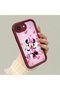 iPhone 17E Compatible Case Camera Protector Minnie Pattern Claret Red Loving Couple Silicone Phone Case - 2