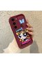 Samsung Galaxy S23 Compatible Case Camera Protective Cartoon Pattern Maroon Lover Couple Silicone Phone Case - 2
