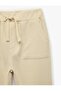 Cotton Shirred Jogger Sweatpants with Pockets and Tie Waist - 5