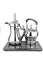 Coffee Pot Set DX3410, Stainless Steel, 1L Coffee & 1.2L Tea | Dual Pot Design, Electric Tray Base, Polished Finish, Arabic Style, Model DX3410