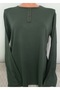 Er Clothing Summer Combed Cotton Blouse Long-Sleeve O-Neck Green