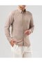 Slim Fit Safari Button-Down Collar Seersucker Fabric Men's Shirt Beige T20131-09 - 3