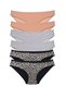 Glb-Stl41414 6 Pieces Lycra Women's Slip Panties Leopard Skin Gray