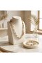 Rutil Quartz Real Natural Stone Women's Necklace and Bracelet Set White Coffee - 2