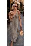 Bohemian Ethnic Patterned Backless Long Maxi Dress - 4