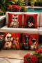 Fun Cat and Dog Patterned 4-Piece Throw Pillow Cover Set