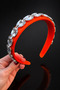 Bym Orange Satin 4 cm Full Baguette Stone Thick Women's Hair Crown Evening Dress Accessory - 6