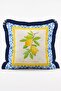 Mediterranean Fruits and Italian Tile Pattern 4-Piece Fringed Cushion Cover Set - 6
