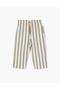 Striped 100% Soft Cotton Balloon Fit Pants – Comfortable Cut with Laces and Pockets