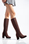 Brown Vienna Suede Women's Boots Heeled Winter Boots - 2