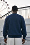 Men's 100% Cotton Regular Navy Blue Sweatshirt - 6