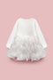 Ecru Ruffled Skirt Detailed Long Sleeve Girls' Dress - Alora - 5