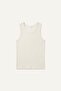 100% Cotton Slim Fit Crew Neck Ribbed Beige Undershirt E0446Ax26Sm