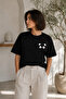 Premium Cute Panda Printed Black Oversize Women's T-Shirt