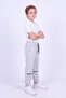 Boys' 3-Thread Stripe Knee Detailed Double Pocket Lace-Up Sweatpants - 4