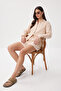 Embroidered Muslin Shirt Shorts Set Lax0014 Cream - 5