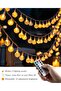 شريط مصابيح كروي من انجاليا من 80 مصباح LED يعمل بالبطارية وبجهاز تحكم عن بعد، مصابيح معلقة مقاومة ل - 3