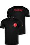 . Turkish Flag Logo Crew Neck Flexible Quick Drying 100% Polyester Sports T-Shirt