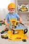 Construction Site Parking and Garage Set - Educational Playset with 2 Metal Cars and Elevator
