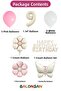 Retro Cream Butterfly and Daisy -9- Happy Birthday Balloon Set with Age Numbers - 2