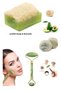 Set of 3 Pumpkin Fiber Soap Avocado Double-Sided Facial Massage Tool for Exfoliation, Blemishes, Acne Removal Stone