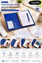 A5 Blue 4-Ring Folder Set 25 Pieces 230 Gr Cardboard Paper + 25 Pockets Domestic Production - 2