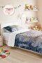 Blue Ethnic Modern Young Room Single Pique Set-Beige Geometric 160X220 cm Quilted Bedspread