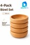 Set of 4 Natural Wooden Snack Bowls 10 cm Nut and Snack Presentation Bowls