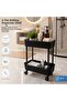2-Tier Wheeled Organizer Shelf 360 °   Rotating Multi-Purpose Kitchen Bathroom Organizer Basket