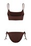 Brown Textured Bralette Covered Tie Detail Regular Waist Regular Bikini Set Tbess26Bt00092 - 5