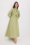 Çağla Green Scarf Collar Covered Button Detailed Maxi Woven Hijab Dress Tctss26Eb00200 - 2