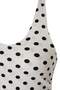 Ecru Polka Dot Fitted Halter Neck Sleeveless Crop/Short Stretchy Knitted Blouse Twoss26Bz00929 - 11