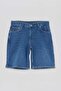 Blue Regular Fit Pipe Leg Flexible Men's Denim Shorts & Bermuda Tmnss26Sr00033 - 4