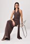 Brown Double Breasted Shift/Straight Cut Maxi Evening & Graduation Dress Tprss26Ae00173 - 5