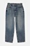 Mavi Lastikli Yüksek Bel YENİ MOM %100 Pamuk Non-Stretch Jeans TBBSS26CJ00054 - 5