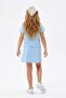 Blue Plain Knitted Girls' Top and Bottom Set Tkdss26Au00144 - 3