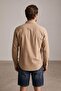 Camel Normal Kalıp/Regular Fit Nefes Alan Kırışmaz Erkek Gömlek TMNSS26GO00044 - 3