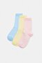 Yellow-Pink 3-Piece Cotton Knitted Patterned Knitted Socks Thmss26Co00048 - 5