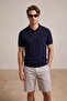 Navy Blue Regular/Normal Cut Special Yarn Premium Basic Knitwear Polo Neck T-Shirt Tmnss26Po00044 - 2