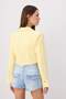 Sarı-Çok Renkli Çizgili Mini Ekoseli Fitted Crop Gömlek TWOSS26GO00150 - 4