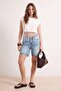 Ecru Plain Oversize Crew Neck Sleeveless Tassel Long 100% Cotton Knitted T-Shirt Twoss26Ts00256 - 2