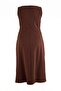 Kahverengi Bodycon Kare Yaka Kolsuz Büzgülü Maxi Paper Touch Örme Büyük Beden Elbise TBBSS26AH00299 - 7