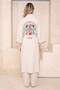 Bej Çiçek Desenli Dokuma Maxi Plaj Kimono Pantolon Takım TBESS26AU00099 - 3