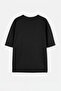 Plus Size Black Regular Off Shoulder 100% Cotton Collar Detailed T-Shirt Tmnaw27Bf00002 - 6
