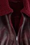 Bordo Oversize Kalıp Peluş Detaylı Biker Ceket Mont TWOAW25MO00032 - 2