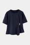 Lacivert Aksesuar Detaylı Tok Örme Kumaş Büyük Beden T-shirt Bluz TBBSS26AF00046 - 5