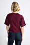 Plum Soft/Soft Touch Knitted T-Shirt with Sewing Detail and Raglan Sleeves Fitting at the Waist Twoaw27Ts00035 - 4